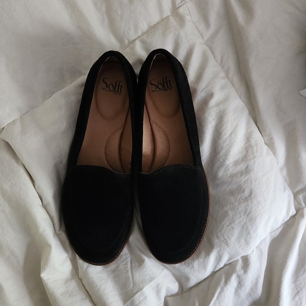Sofft Napoli W 11 M black sued flat shoes
